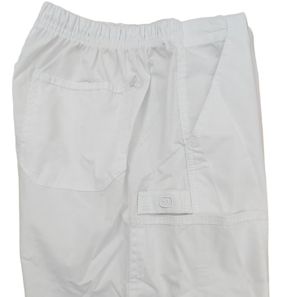 WoderWink Scrub Pants Flare Leg Elastic Waist Lightweight White Womens Size XS - Picture 4 of 10